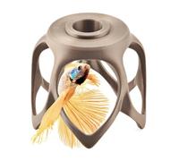 byMazy Floating Betta Cave, Hammock & Log with Frozen Food Feeder - Nano Tank Swim-Through Hide for Betta & Gourami | Betta Play-Ground (Bronze, Mini)