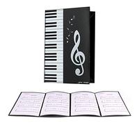 Bymivofun 4 Sided Music Folder, A4 4 Sided Music Folder for Piano Guitar Violin Paper Documents Music Lovers Students
