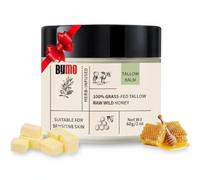 BYMO Beef Tallow Skin Care Balm for Sensitive & Dry Skin - Deep Moisturising Balm 60g for Face + Body - Grass-Fed Tallow with Manuka Honey, Calendula, Shea Butter, Olive Oil & Vitamin E
