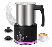 ByNaRIX Milk Frother, 500 ML Milk Frother and Steamer, 4 in 1 Electric Milk Frother Dishwasher Safe, Durable Silent Working Frother for Coffee, Hot and Cold Foam Maker, Black