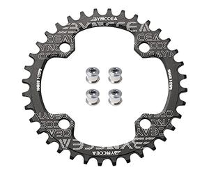 Bynccea Round Chainring 104 BCD 32T 34T 36T 38T Narrow Wide Bike Single Chainring Compatible with 8 9 10 11 12 Speed Mountain Bike Road Bike Fat Bikes MTB BMX