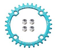 Bynccea Round Chainring 104 BCD 32T 34T 36T 38T Narrow Wide Single Chain Ring with 4 Pieces Sprocket Screws 8 9 10 11 12 Speed for Road Bikes MTB BMX Bike