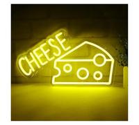BYNGQW Hanging Art Neon Signs Cheese Neon Sign Wall Decor LED Light USB Dimmable Lamp Cheese Shops Restaurant for Display Windows Families