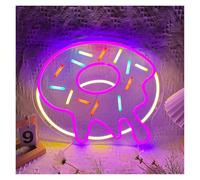 BYNGQW Hanging Art Neon Signs Donuts Neon Signs USB Powered Adjustable Brightness Doughnut Neon Lights, Signboard Suitable for Wall Decor 33cmx35cm(F)