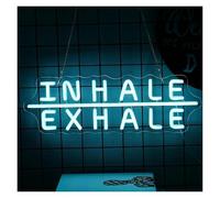 BYNGQW Hanging Art Neon Signs Inhale Exhale Neon Sign Yoga Dimmable Light for Wall Art Decoration USB Powered for Pilates Gym Sign Studio 42.5cm×14cm
