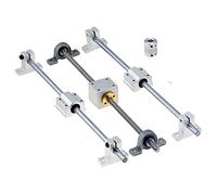 ByNGSDCC 3D Printer Guide Lead Screw Guide Set, T8 Lead Screw Linear Coupling Support Linear Bearings Guide(Lead 2mm No Motor,400mm)