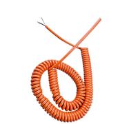 ByNGSDCC Coiled extension cord, 2 Cores 20AWG 0.5mm2 Spiral Cable Orange Spring Shrinkable Cable Telescopic Wire Stretchable 1-10 Meters Wire Spiral Extension(Stretch 1 Meter)
