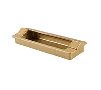 ByNGSDCC Edge Finger Pull, Cabinet Handles Zinc Alloy Built-in Invisible Flush Sliding Door Square Recessed Drawer Knob(Gold,Hole Distance 192mm)