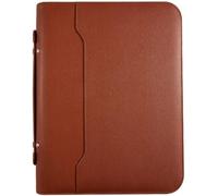ByNGSDCC Portfolio binder Portfolio Organizer A4 Conference Folder Business Travel Portfolio Folder with Ring Binder Business Zipped Portfolio(Brown)