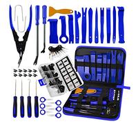 BYNIIUR AUTOXEL 88 Pcs Trim Removal Tool,Auto Push Pin Bumper Retainer Clip Set Fastener Terminal Remover Tool Adhesive Cable Clips Pry Kit Car Panel Radio Removal Auto Clip Pliers, Blue