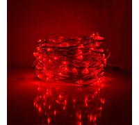 Bynlna String Lights,LED Copper Wire Lights, Each Set 33ft/10M 100LEDs and 9 Remote Control.AA Battery Powered,Decor Rope Lights for Holiday,Wedding, Parties.(Red)
