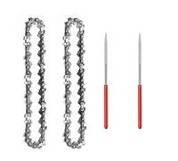 ByoBLu 2pcs 4 Inch Chainsaw Chain 1/4inch 28 DL Semi Chisel Electric Chainsaw Chain + 2 File Spare Parts Wood Branch Cutting
