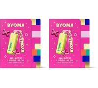 BYOMA Galactic Liptide Lip Oil (5ml) - Non-Sticky Gloss with Peptides & Avocado Oil - Softens, Plumps, Hydrates, Vegan - Includes Exclusive Liptide Keychain (Pack of 2)