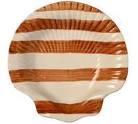 ByON - Armona Plate 23,5 cm, White / Light Brown - White