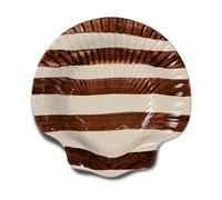 Byon Armona stripe plate 23.5x23.5 cm Dark brown-white