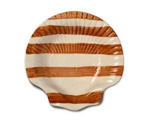 Byon Armona stripe plate 23.5x23.5 cm Light brown-white