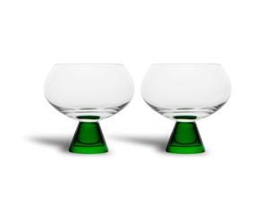 ByON - Indy Glass 2-pack, Clear / Green - Green