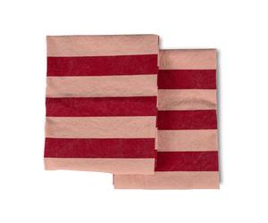 Byon Leya stripe kitchen towel 50x70 cm 2-pack Red-pink