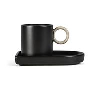 Byon Niki espressocup with saucer Black-beige
