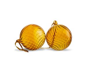 Byon Opacity Christmas tree bauble M Ø8 cm 2-pack Yellow