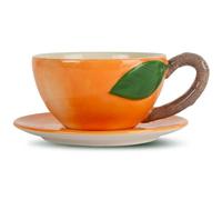ByON - Peach Cup With Plate - Orange