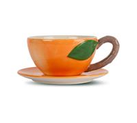 Byon Peach cup with saucer Orange