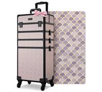 BYOOTIQUE Rolling Makeup Train Case 4in1 Professional Travel Art Deco Graphite