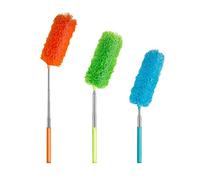 byou Feather Duster, Dusting Brushes with Telescoping Pole Wahsable Bendable Microfiber Duster for Home Car Office 3packs