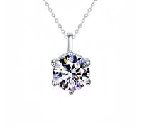 Byourcher 1/2/3/5 CT Moissanite Diamond Pendant Necklace for Women, 925 Sterling Silver (1CT)