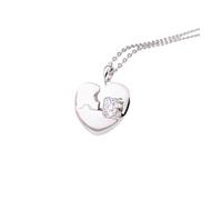 Byourcher Complete My Heart Exclusive Heart-Shaped Puzzle Pendant Necklace with 0.5CT VVS1 D colour Moissanite Diamond, S925 Sterling Silver, Women Fashion Jewellery, Gift for First Date, Birthday.