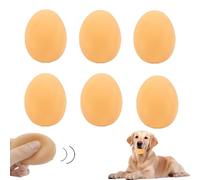 ByPaCrow 6 Pcs Squeaky Dog Ball Fun Latex Rubber Dog Squeak Toys Interactive Soft Bouncy Fetch Balls Egg Shape for Puppy Small Medium Large Dogs