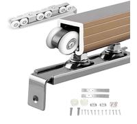 Bypass Door Hardware 3 4 5 6 7 8 9 10ft, Top Mount HiddenTrack Rail Set/Bypassing Closet Sliding Doors, Slide Smoothly and Quietly(Brass,6.6ft/201cm)