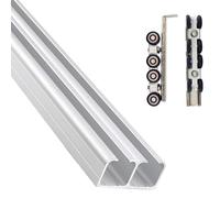 Bypass Sliding Door Track Kit - Heavy Duty Invisible Rail for Double Doors (3FT/160cm) - Soft Close System for Cabinets/Wardrobes - Ideal for Space-Saving Solutions