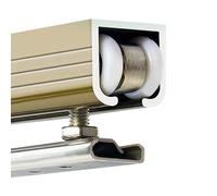 Bypass Sliding Door Track Kit with Silent Rollers, Commercial Pocket Door Rail Hardware for Wardrobe Closet and Barn Door