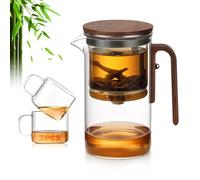 Bypierce Tea Pot, Enchantipot Magic Teapot, 520ml/720ml Tranquil Tea Harmony Pot, Magnetic Glass Teapot with Infuser & Tea Separator for Tea Lovers (720ml,with 2 Cup)