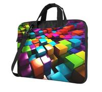 BYPPJGH 3d Colorful Cubes Laptop Shoulder Bag For Men Women Briefcase Messenger Bag W/Strap Handle Waterproof Laptop Sleeve Bag 15.6 Inch