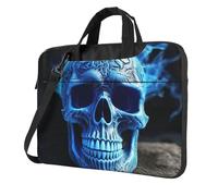 BYPPJGH 3d Print Blue Skull Laptop Shoulder Bag For Men Women Briefcase Messenger Bag W/Strap Handle Waterproof Laptop Sleeve Bag 13 Inch