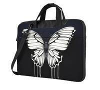 BYPPJGH A Black And White Butterfly Laptop Shoulder Bag For Men Women Briefcase Messenger Bag W/Strap Handle Waterproof Laptop Sleeve Bag 13 Inch