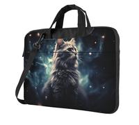 BYPPJGH A Cat In A Nebula Laptop Shoulder Bag For Men Women Briefcase Messenger Bag W/Strap Handle Waterproof Laptop Sleeve Bag 14 Inch