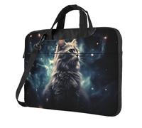 BYPPJGH A Cat In A Nebula Laptop Shoulder Bag For Men Women Briefcase Messenger Bag W/Strap Handle Waterproof Laptop Sleeve Bag 13 Inch