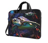 BYPPJGH A Colorful Tropical Sea Turtle Laptop Shoulder Bag For Men Women Briefcase Messenger Bag W/Strap Handle Waterproof Laptop Sleeve Bag 15.6 Inch