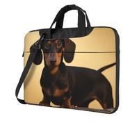 BYPPJGH A Cute Dachshund Laptop Shoulder Bag For Men Women Briefcase Messenger Bag W/Strap Handle Waterproof Laptop Sleeve Bag 14 Inch