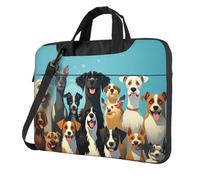 BYPPJGH A Large Group Of Dogs Laptop Shoulder Bag For Men Women Briefcase Messenger Bag W/Strap Handle Waterproof Laptop Sleeve Bag 13 Inch