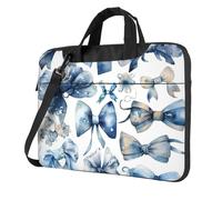 BYPPJGH A Set Of Blue Bows Laptop Shoulder Bag For Men Women Briefcase Messenger Bag W/Strap Handle Waterproof Laptop Sleeve Bag 14 Inch