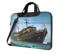BYPPJGH Abandoned Cruise Ship At Sea Laptop Shoulder Bag For Men Women Briefcase Messenger Bag W/Strap Handle Waterproof Laptop Sleeve Bag 15.6 Inch