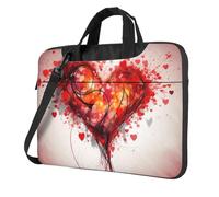 BYPPJGH Abstract Heart Laptop Shoulder Bag For Men Women Briefcase Messenger Bag W/Strap Handle Waterproof Laptop Sleeve Bag 15.6 Inch