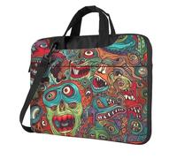 BYPPJGH Abstract Monster Laptop Shoulder Bag For Men Women Briefcase Messenger Bag W/Strap Handle Waterproof Laptop Sleeve Bag 14 Inch