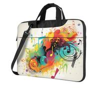 BYPPJGH Abstract Music Themed Laptop Shoulder Bag For Men Women Briefcase Messenger Bag W/Strap Handle Waterproof Laptop Sleeve Bag 15.6 Inch