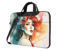 BYPPJGH Abstract Watercolor Lady Laptop Shoulder Bag For Men Women Briefcase Messenger Bag W/Strap Handle Waterproof Laptop Sleeve Bag 15.6 Inch