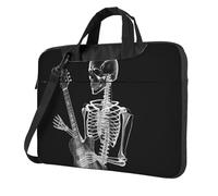 BYPPJGH Abstract X-Ray Skull Skeleton Playing Guitar Laptop Shoulder Bag For Men Women Briefcase Messenger Bag W/Strap Handle Waterproof Laptop Sleeve Bag 14 Inch